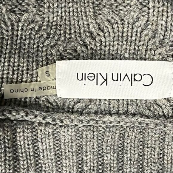 Calvin Klein grey v-neck sweater dress - Picture 10 of 12